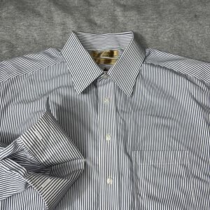 Roundtree & Yorke Gold Label Dress Shirt Mens 16-33 Blue Fitted French Cuffs T3